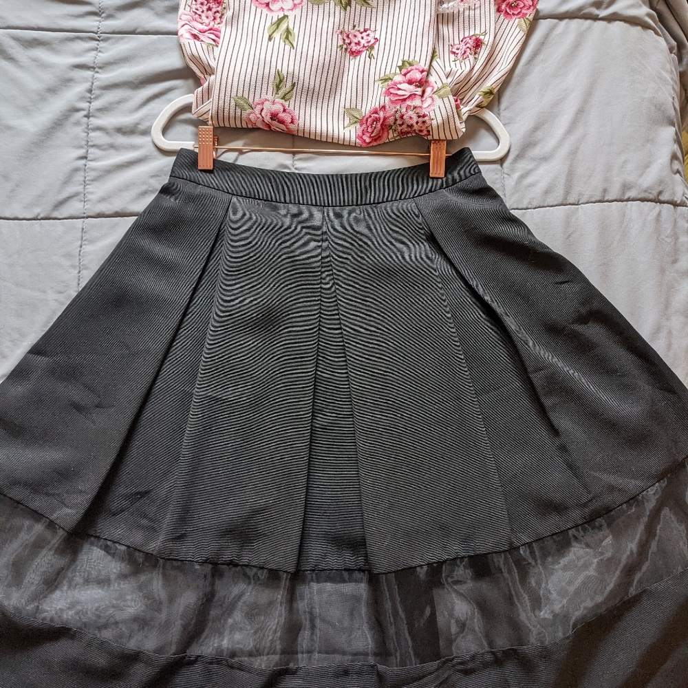 Express Mesh Panel High-waisted Skirt